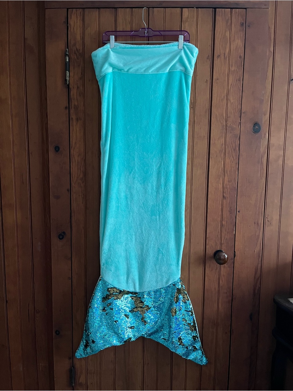Kids Sequined Mermaid Tail Blanket